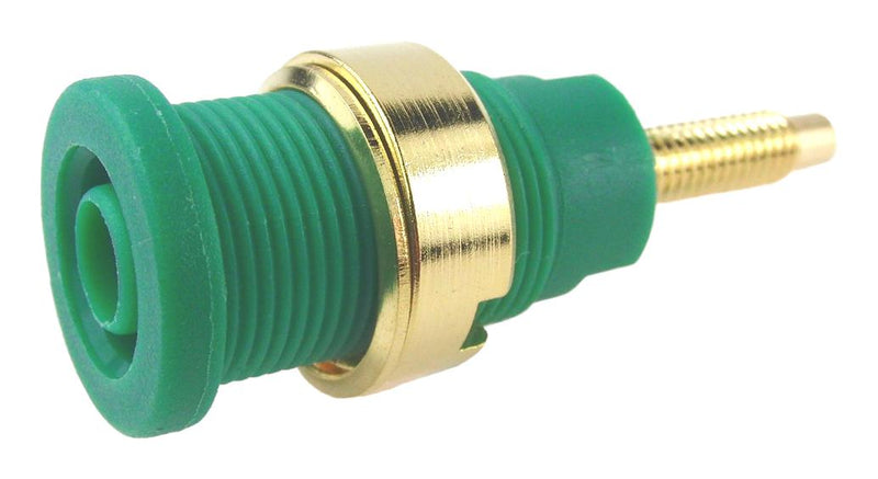MULTICOMP PRO MP - FCR7358GG Banana Test Connector, Jack, Panel Mount, 32 A, 1 kV, Gold Plated Contacts, Green