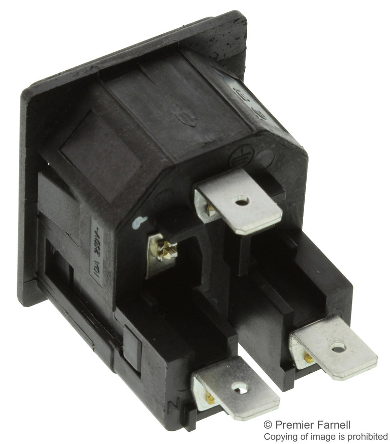 BULGIN LIMITED PF0033/30/63 Un-Filtered IEC Power Entry Module, IEC C14, General Purpose, 10 A, 250 VAC, 2-Pole Fuse Holder