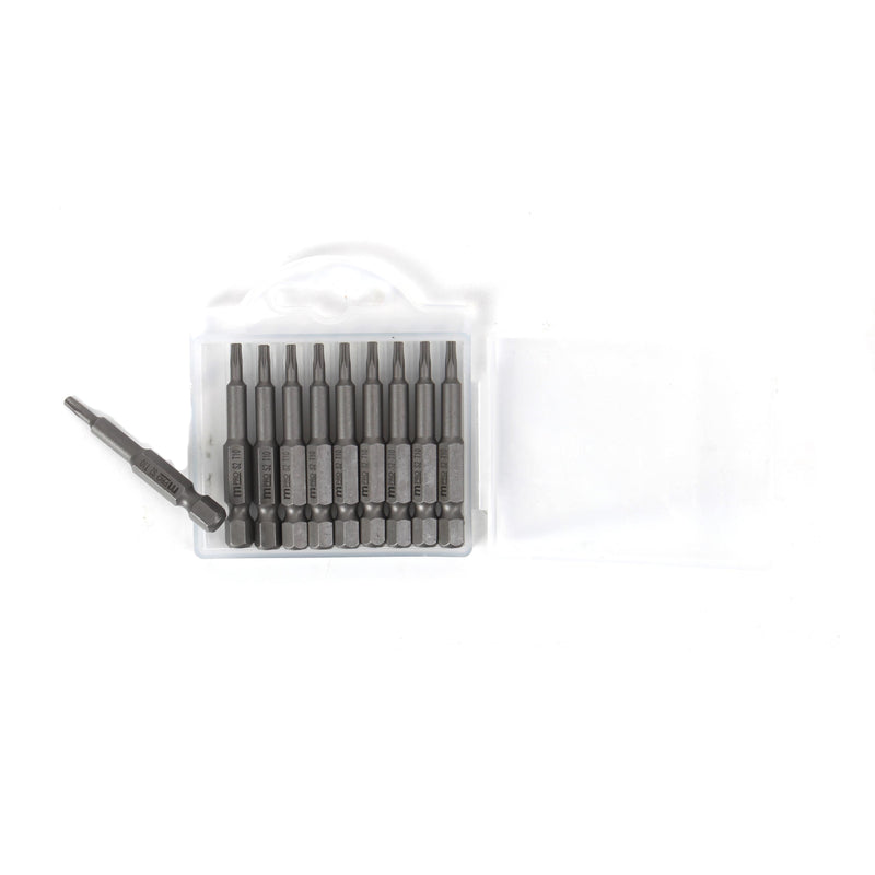 MULTICOMP PRO MP012269 Torx Bit, 10 Pieces of Torx Driver Bits, T10, 50mm, S2