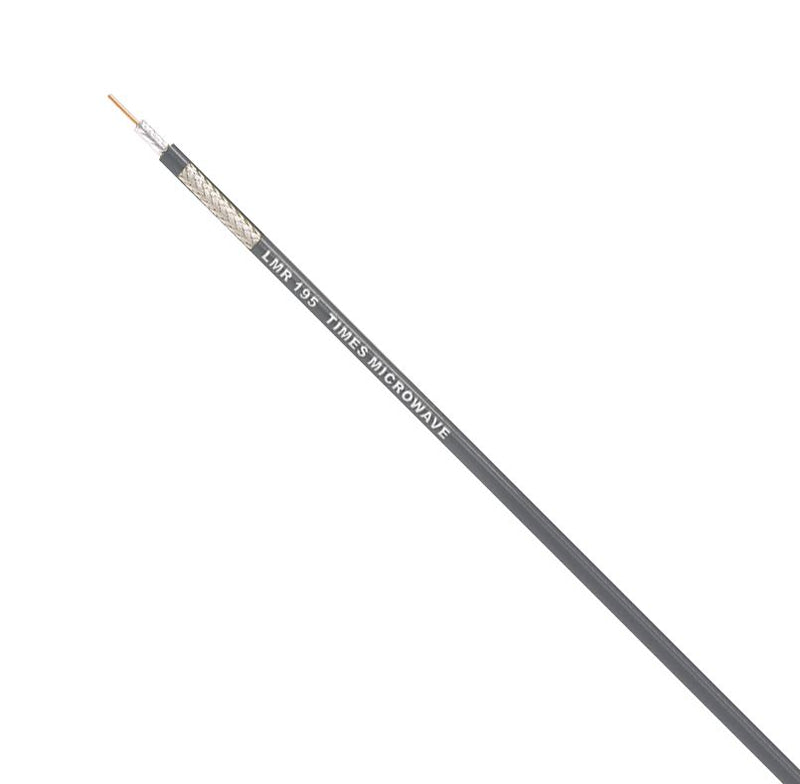 TIMES MICROWAVE LMR-195 Coaxial Cable, 50 ohm, 3.3 ft, 1 m