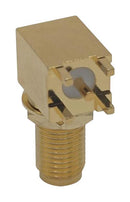 MUELLER ELECTRIC BU-1420701556 RF / Coaxial Connector, SMA Coaxial, Right Angle Bulkhead Jack, Board Edge / End Launch, 50 ohm