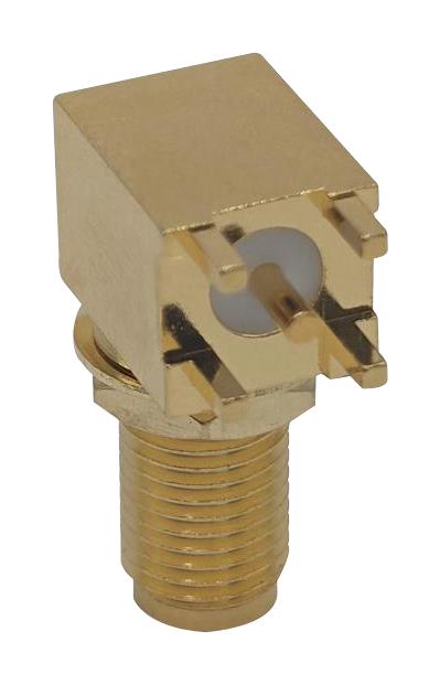 MUELLER ELECTRIC BU-1420701556 RF / Coaxial Connector, SMA Coaxial, Right Angle Bulkhead Jack, Board Edge / End Launch, 50 ohm