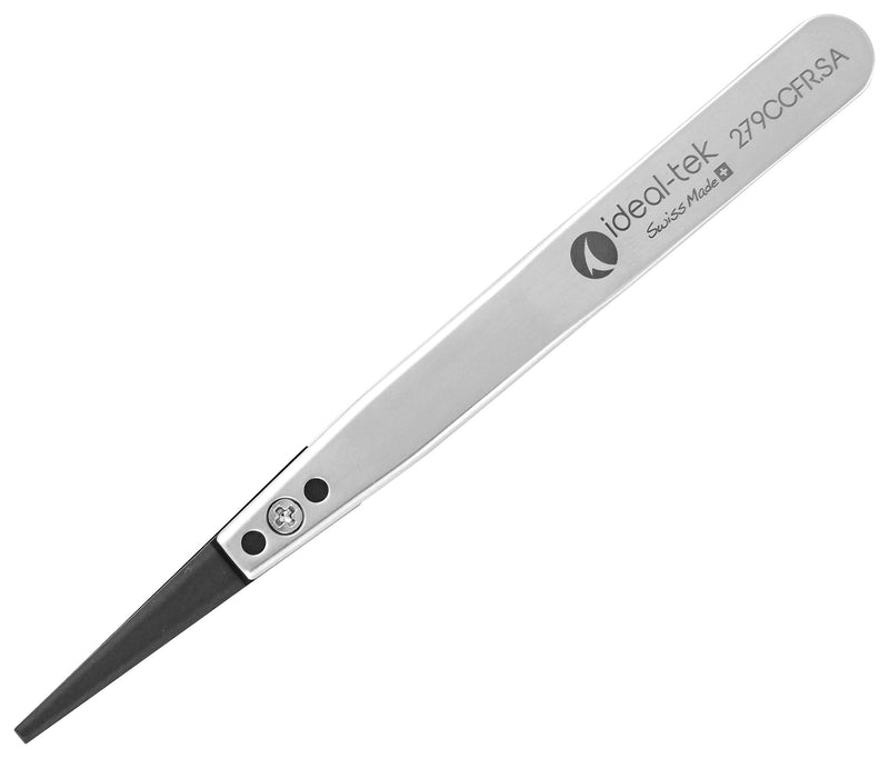 IDEAL-TEK 279CCFR.SA.1.IT 279CCFR.SA.1.IT Tweezer Replaceable Tip ESD Safe Straight Flat 115 mm Stainless Steel Body New