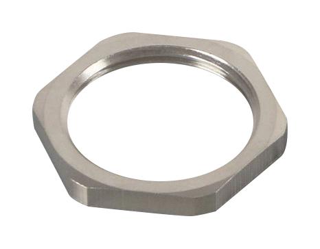 MULTICOMP PRO MP015380 Locknut, Pack of 10, PG9, Brass, Nickel, 3 mm