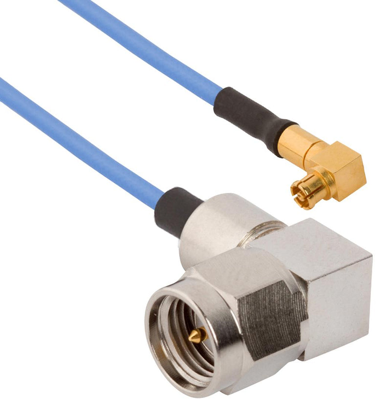 AMPHENOL SV MICROWAVE 7032-7237 CABLE ASSY, R/A, SMPM JACK-SMA PLUG, 6"