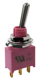 MULTICOMP PRO MP-T2-2B-A-T1-S-03 Toggle Switch, Miniature, IP67, On-On, SPDT, Non Illuminated, Panel Mount, 5 A