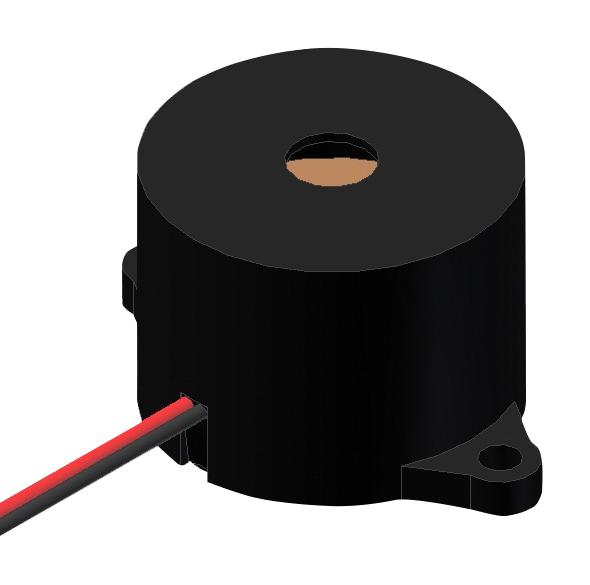 PUI AUDIO AI-2337-TF-LW115-R Transducer, Continuous, 100 dBA, 3.7 kHz, Panel Mount, Internal