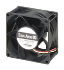 SANYO DENKI 9GV0824P1G031 DC Axial Fan, 24 V, Square, 80 mm, 38 mm, Ball Bearing, 138 CFM