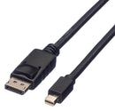 ROLINE 11.44.5635 Audio / Video Cable Assembly, DisplayPort Plug, Mini DisplayPort Plug, 6.6 ft, 2 m, Black