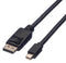 ROLINE 11.44.5637 Audio / Video Cable Assembly, DisplayPort Plug, Mini DisplayPort Plug, 16.4 ft, 5 m, Black