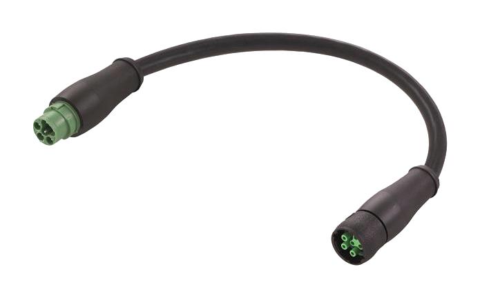 HARTING 21342829641050 Circular Cable Assembly, Size 15, Circular Plug to Circular Receptacle, 6 Ways, 16.4 ft, 5 m, Black