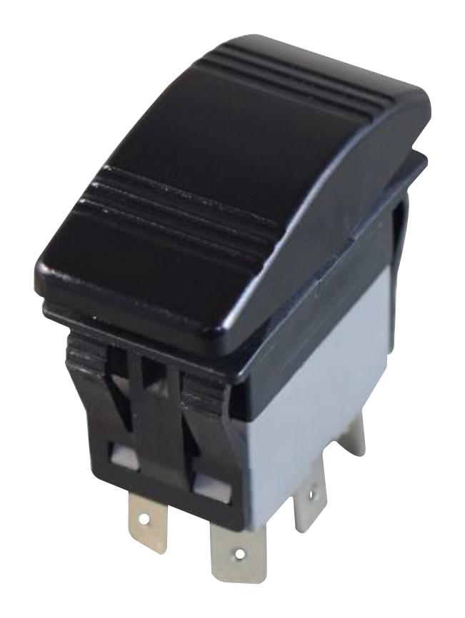 MULTICOMP PRO MPX5-164CNN-NABB-1NN-S Rocker Switch, IP67, (On)-Off-(On), SPDT, Non Illuminated, Panel, Snap-In, Black