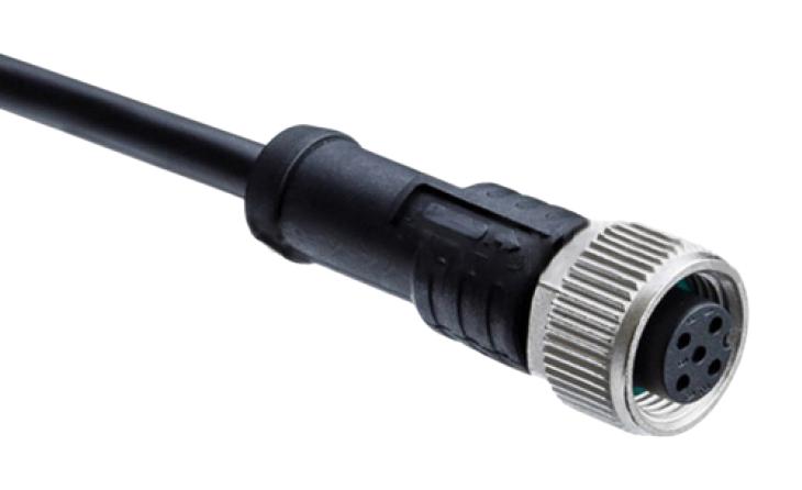 AMPHENOL LTW M12A-03BFFM-SL8D01 Sensor Cable, M12 Receptacle, Free End, 3 Positions, 1 m, 3.3 ft, M Series