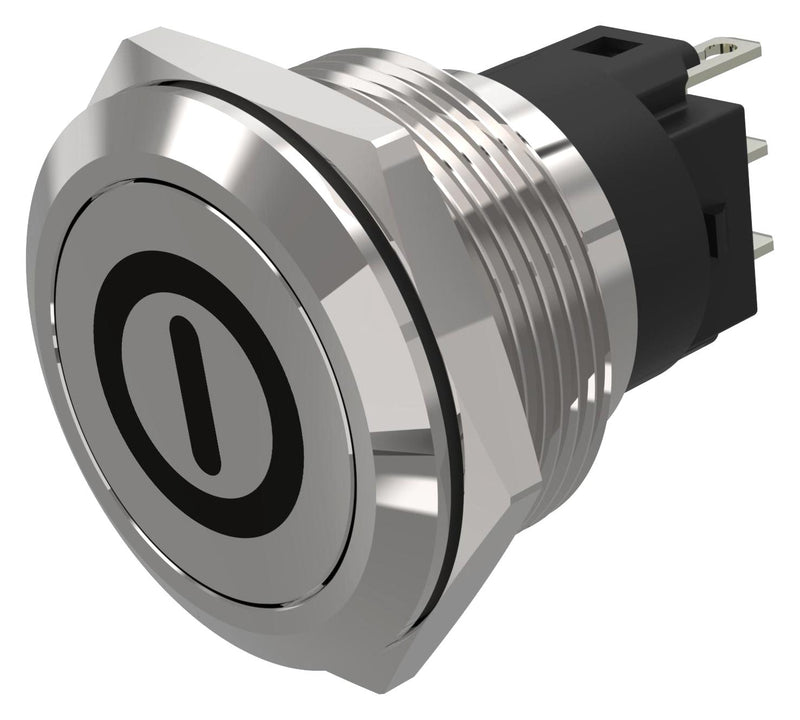 EAO 82-6151.1000.B001 Vandal Resistant Switch, On/Off, 82-x151.1000.B001 Series, 22 mm, SPDT, Momentary, Round Flat Flush