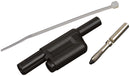 POMONA 6721-0 Banana Test Connector, Plug, Cable Mount, 20 A, 1 kV, Nickel Plated Contacts, Black