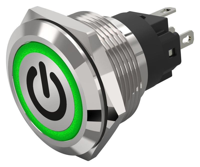 EAO 82-6151.1133.B002 Vandal Resistant Switch, Standby, 82 Series, 22 mm, SPDT, Momentary, Round Flat Flush, Natural