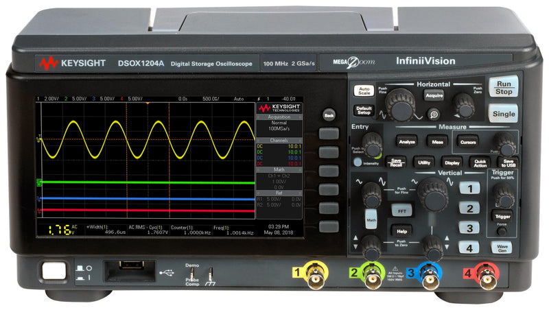 Keysight Technologies DSOX1204A+DSOX1200A-100 DSOX1204A+DSOX1200A-100 Digital Oscilloscope Infiniivision 1000 X 4 Channel 100 MHz 1 Gsps Mpts 3.5 ns