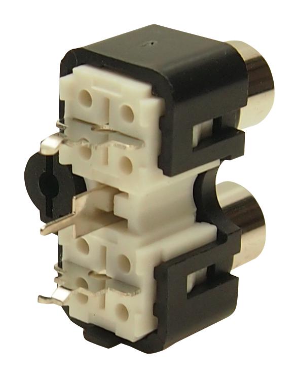 CLIFF ELECTRONIC COMPONENTS FW6195 RCA (Phono) Audio / Video Connector, 3 Contacts, Jack, Silver Plated Contacts