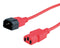 ROLINE 19.08.1525 Mains Power Cord, IEC 320 C14 Plug to IEC 320 C13 Receptacle, 800 mm, 10 A, 250 VAC, Red