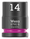 WERA 05005505001 Socket, Hexagonal, Impaktor, 3/8" Drive, 14mm AF, 30mm L