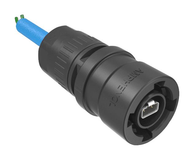 AMPHENOL COMMUNICATIONS SOLUTIONS MSPEP6P28A0 Modular Connector, SPE Plug, 1 x 1 (Port), 2P2C, IP67, Cable Mount