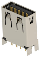 TE CONNECTIVITY 2438987-1 USB Connector, USB Type A, USB 3.2, Receptacle, 9 Ways, Through Hole Mount, Vertical