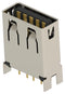 TE CONNECTIVITY 2438987-3 USB Connector, USB Type A, USB 3.2, Receptacle, 9 Ways, Through Hole Mount, Vertical