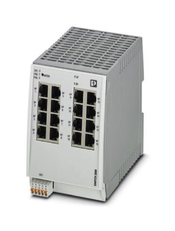 PHOENIX CONTACT 1044029 Switch, 16 Ports, Industrial, Managed Fast Ethernet, DIN Rail, RJ45 x 16, 10Mbps, 100Mbps 1044029, FL SWITCH 2216 PN