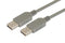 L-COM ECUSBAA-2M USB Cable, Type A Plug to Type A Plug, 2 m, 6.6 ft, USB 2.0, Grey