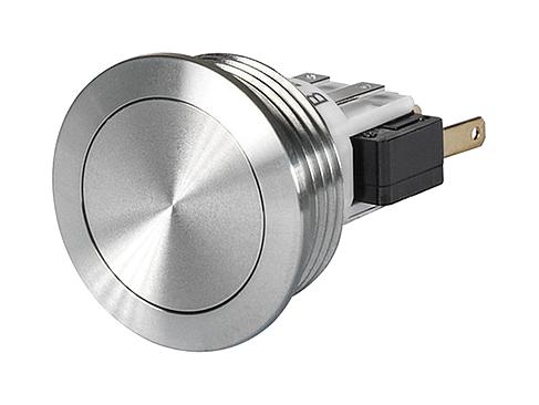 SCHURTER 3-145-766 Vandal Resistant Switch, MSM II Series, 19 mm, DPDT, Momentary, Round Flat, Natural