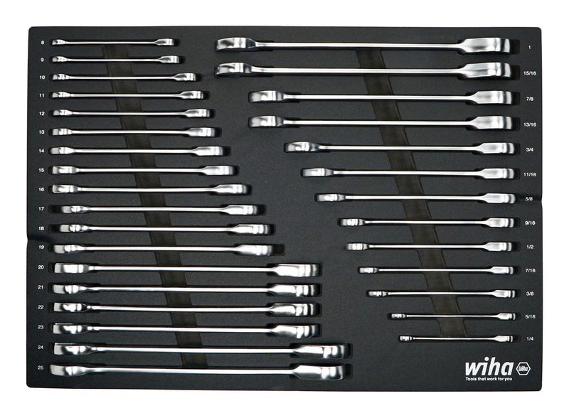WIHA 30392 RATCHET WRENCH TRAY SET, COMBO, 31PC