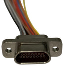 MULTICOMP PRO MP013359 Micro D Cable Assembly, 26AWG, Micro-D Receptacle to Free End, 15 Ways, 36 ", 915 mm, MP Micro-D