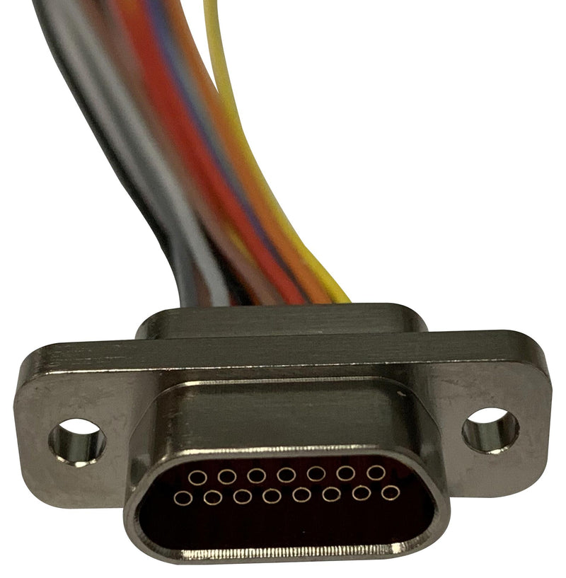 MULTICOMP PRO MP013359 Micro D Cable Assembly, 26AWG, Micro-D Receptacle to Free End, 15 Ways, 36 ", 915 mm, MP Micro-D