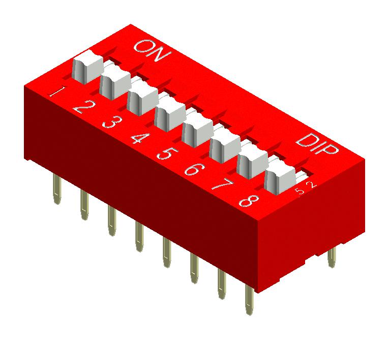 MULTICOMP PRO MPNDS-01 DIP / SIP Switch, 1 Circuits, Raised Slide, Through Hole, SPST-NO, 24 V, 25 mA