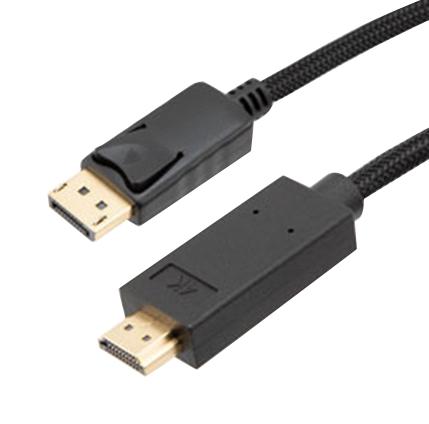 L-COM DPHDMI-MM-05M CABLE ASSY, DP PLUG-HDMI PLUG, 19.7"