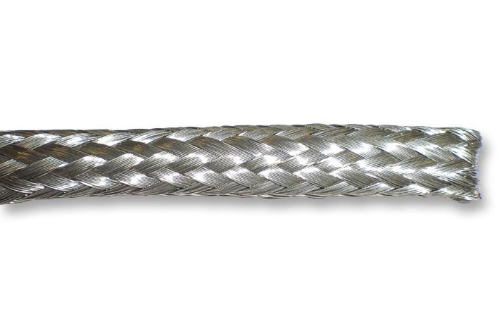 ALPHA WIRE 2160 SV005 Sleeving, Braided, Copper, Silver, 0.79 mm, 30.5 m, 100 ft
