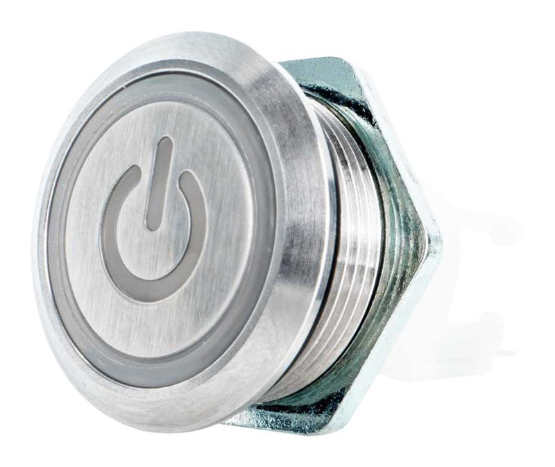 ITW SWITCHES H48M-113W Vandal Resistant Switch, Power Illumination, H48M Series, 19.56 mm, SPDT-DB, Momentary, Round