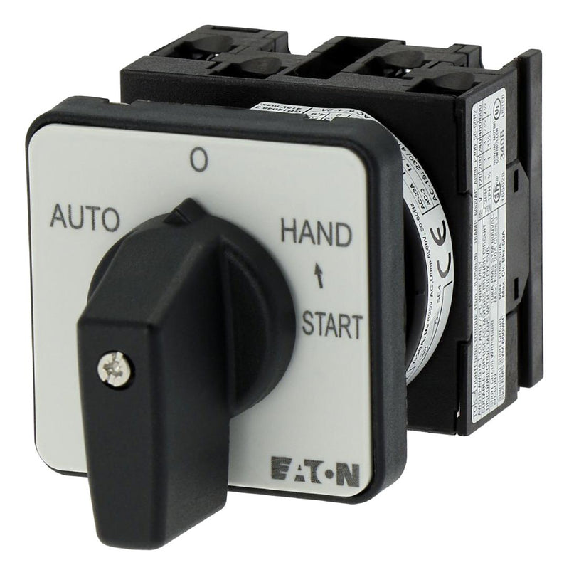 EATON MOELLER T0-2-15907/E Rotary Switch, Changeover, 4 Position, 2 Pole, 45 &deg;, 20 A, 690 V, T0 Series