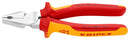 KNIPEX 02 06 180 Pliers, Combination, 180mm Overall Length, High Leverage VDE, Cutting Edges, Dual Component Handles GTIN UPC EAN: 4003773010012