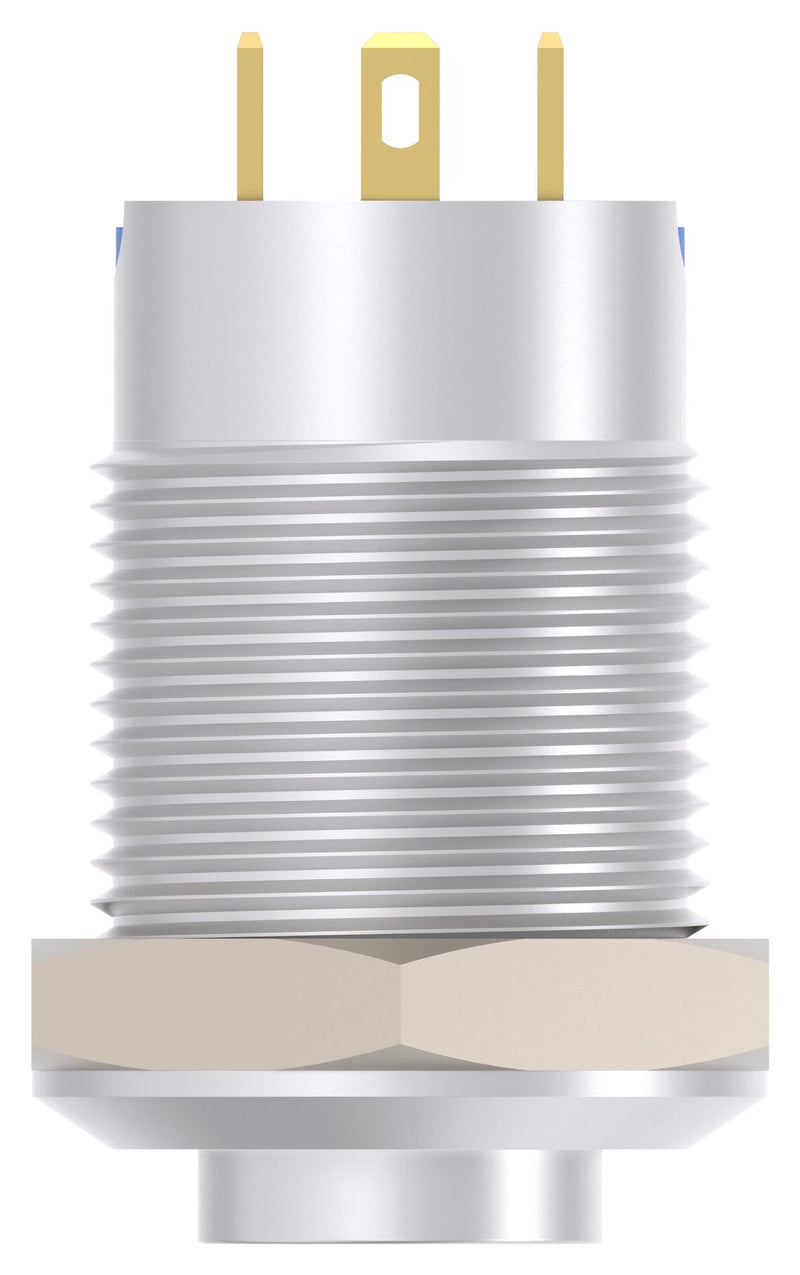 ALCOSWITCH - TE CONNECTIVITY AV1210E124R04 Vandal Resistant Switch, 24V LED, AV12 Series, 12 mm, SPST-NO-DM, Momentary, Round Raised, Natural