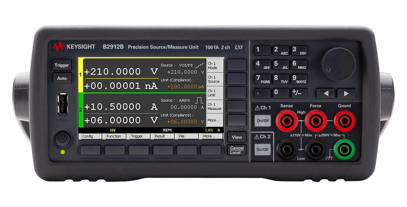 Keysight Technologies B2912B B2912B Source Measure Unit SMU Precision 2-Channel 210V 3A DC 10.5A Pulse 10fA Resolution