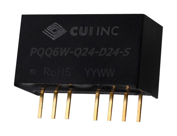 CUI PQQ6W-Q24-D9-S PQQ6W-Q24-D9-S Isolated Through Hole DC/DC Converter ITE 4:1 6 W 2 Output 9 V 333 mA