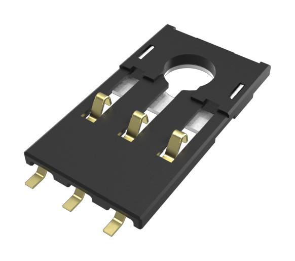 AMPHENOL COMMUNICATIONS SOLUTIONS 10156292-001TRLF Spring Loaded Connector, Spin Motor, Compression Connector, 2 mm, 1 Row, 3 Contacts, Surface Mount