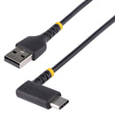 Startech R2ACR-1M-USB-CABLE R2ACR-1M-USB-CABLE USB Cable Type A Plug to 90&deg; C 1 m 3.3 ft 2.0 Black