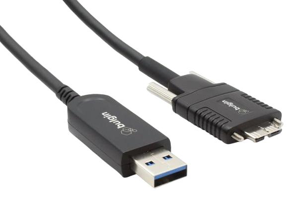 BULGIN LIMITED AOUS7/010 USB Cable, Up to 5Gbps, Type A Plug to Micro Type B Plug, 10 m, 32.8 ft, USB 3.2, Black