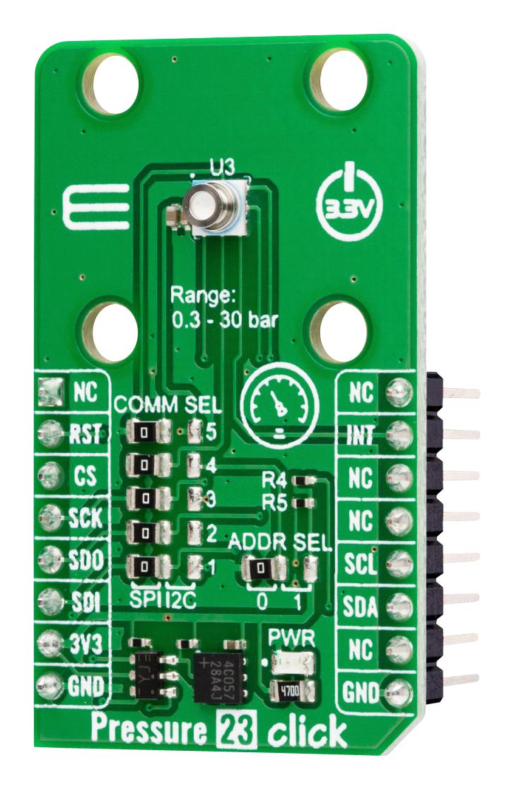 MIKROELEKTRONIKA MIKROE-5768 Add-On Board, Pressure 23 Click, MikroE mikroBUS Compatible Development Boards