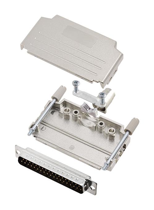 AMPHENOL COMMUNICATIONS SOLUTIONS L17DPPK37-M+L717SDC37P D Sub Connector, With Backshell, DB37, Standard, Plug, DPPK-M, 37 Contacts, DC, Solder Cup