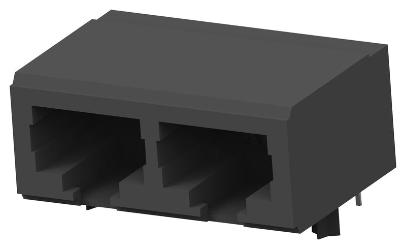 AMP - TE CONNECTIVITY 5557560-1 Modular Connector, RJ45 Jack, 1 x 2 (Ganged), 8P8C, Cat4, Through Hole Mount