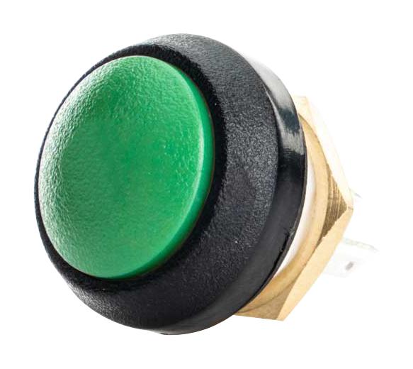 ITW SWITCHES SA12-RB-N-GR-B-N-G Industrial Pushbutton Switch, SA12 Series, 13.58 mm, SPDT-DB, Momentary, Round Domed, Green