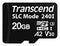 TRANSCEND TS20GUSD240I Flash Memory Card, 3D NAND, MicroSD Card, UHS-1, Class 2, Class 30, V30, 20 GB, 3.6 V, -40 &deg;C